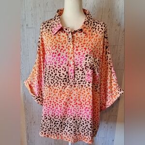 Women's Multicolor Leopard Print Blouse